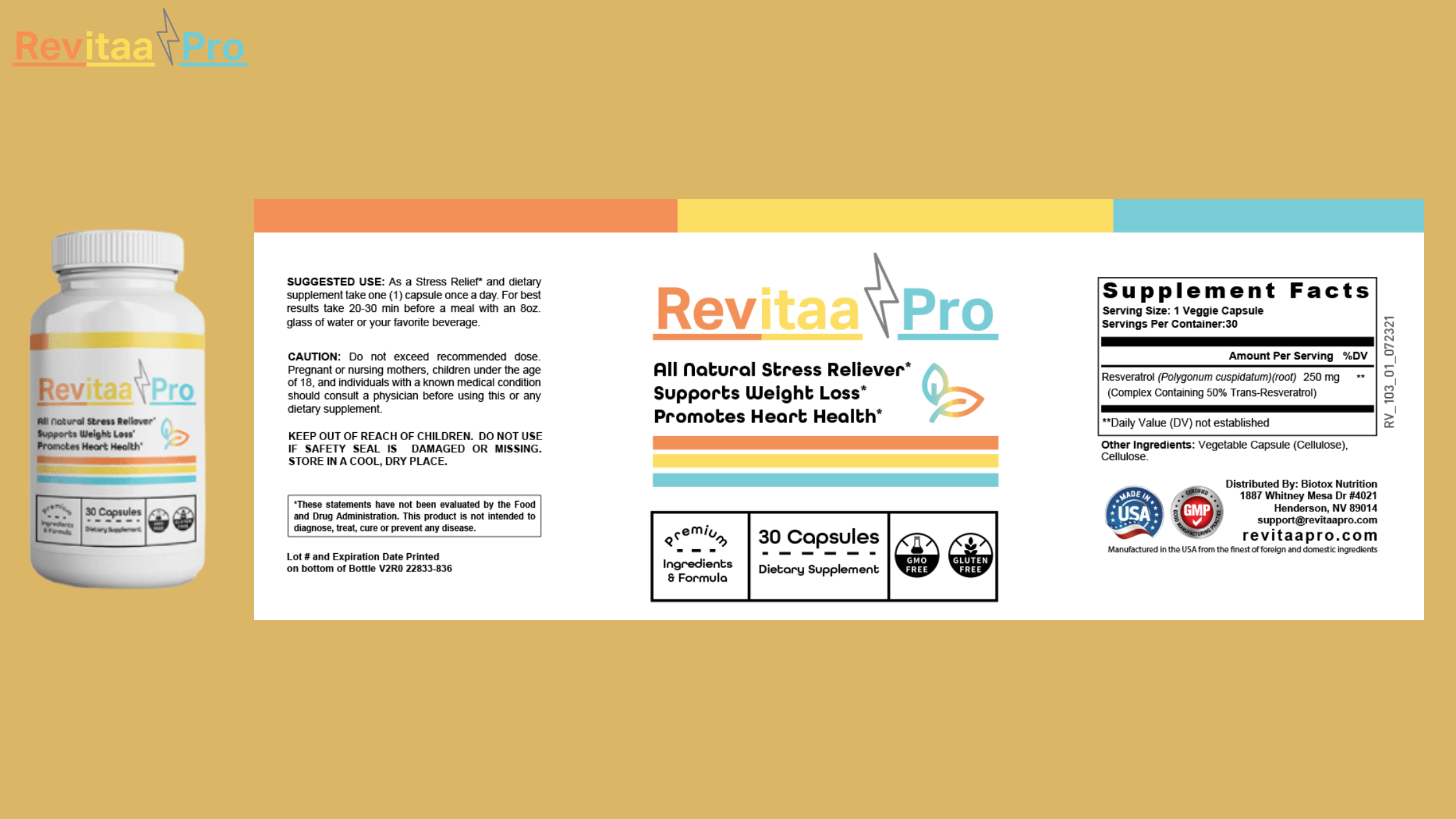 Revitaa Pro supplement facts