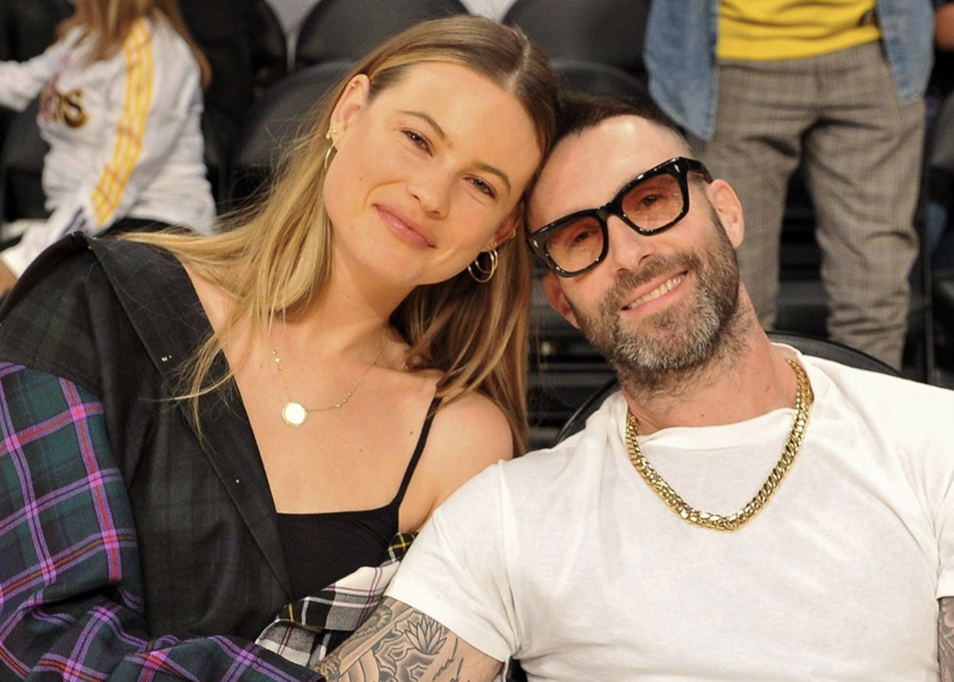 Adam Levine with Wife Behati Prinsloo