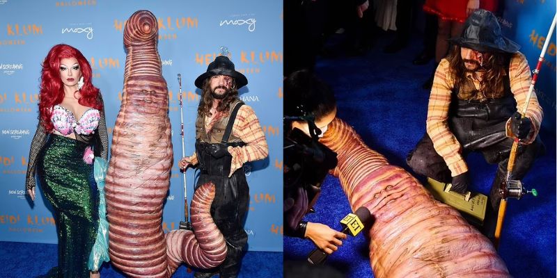 Heidi Klum Returns to Halloween Party with Giant Worm Costume